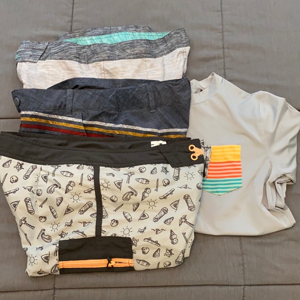 Lot of boys swimsuits and swim shirt